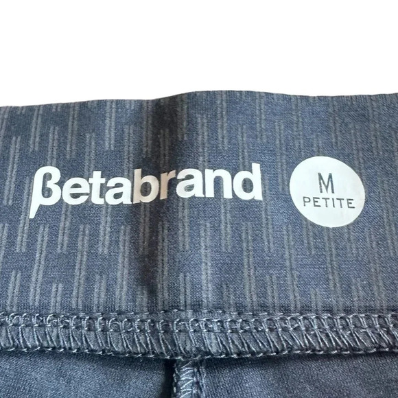 Betabrand Pull-On Blue Print Ankle Pants Casual Office Everyday Medium Petite - Picture 11 of 12